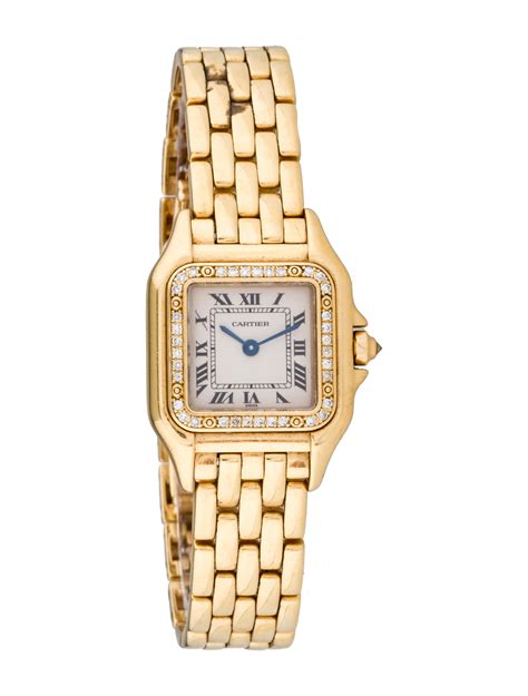 cartier women's diamond watches|cartier panthere gold diamond watch.